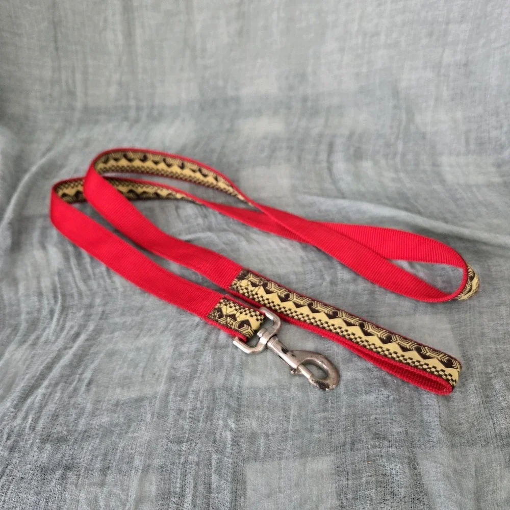 Artsy Unbranded Dog Animal Leash Colorful‎ Geometric Design Red Yellow Black 58